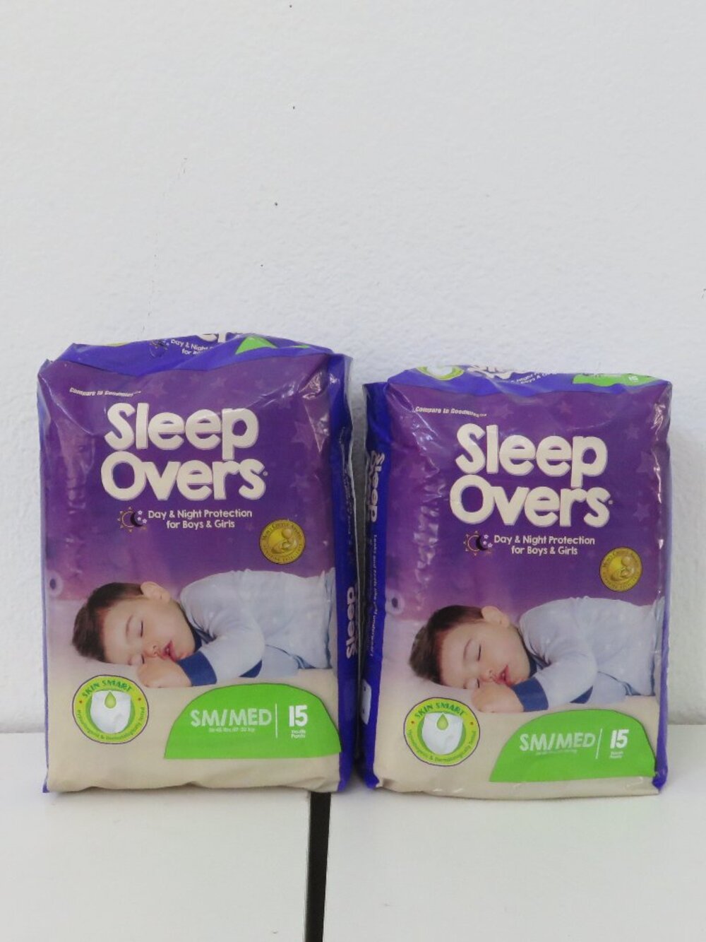 2 PACK SLEEP OVERS Day & Night Protection Boys n Girls PULLUPS Sz SM/Med